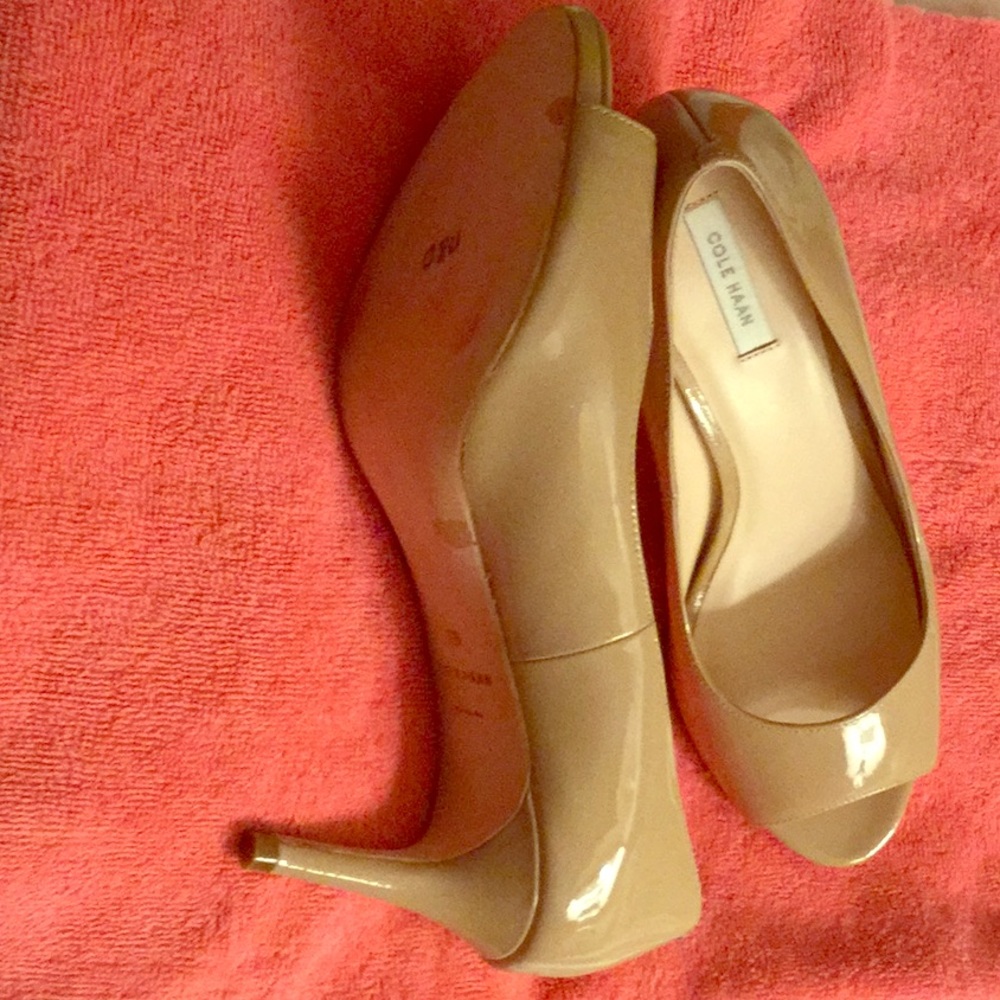 Cole Haan patent platform heels.